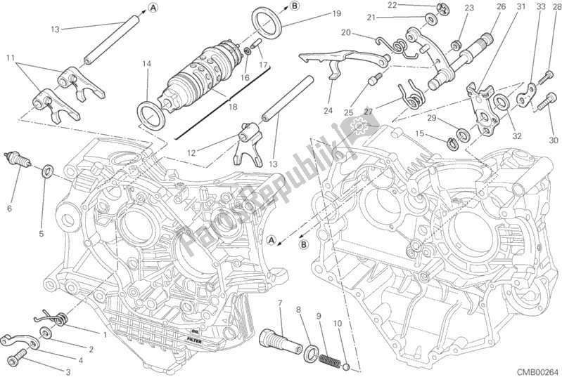 Wszystkie części do Krzywka Zmiany Biegów - Widelec Ducati Superbike 1198 R 2010